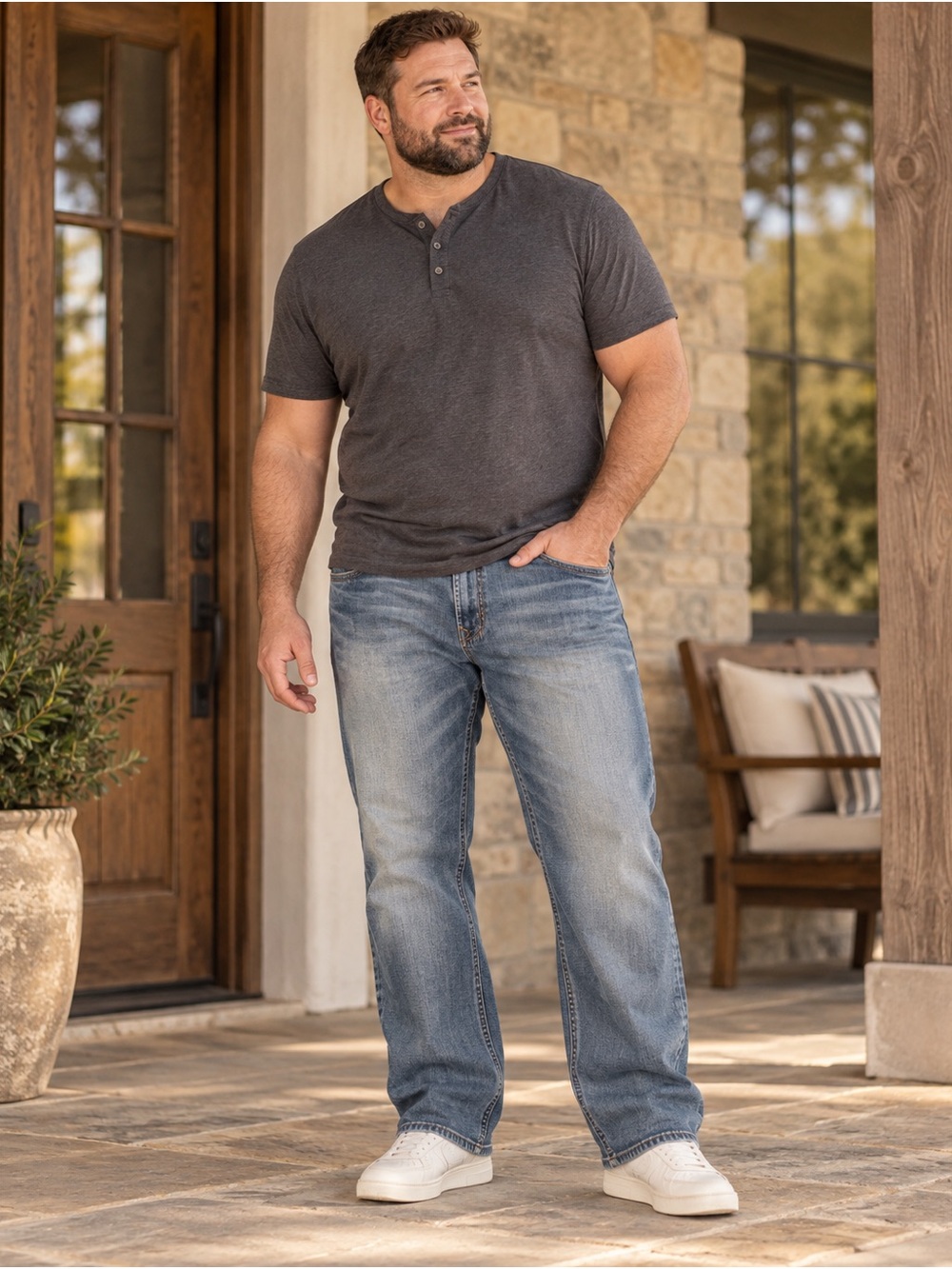 Buffalo David Bitton Game Jeans Men’s 42x30 Relaxed Straight Denim 100% Cotton